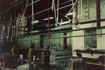 The original anodising plant at 43 Sydnenham Road, from humble beginnings