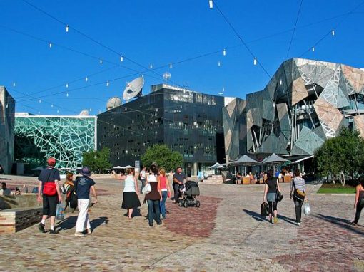 Federation Square is an imaginative vision of urban life. This is a city precinct that consolidates cultural, recreational and commercial activities along the river while maintaining real links to Melbourne’s adjoining cultural and commercial districts.